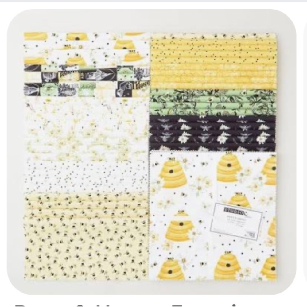 Beez & Honey cotton layer cake 10” squares for quilting